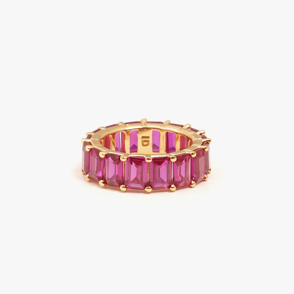 Chunky colorful ring pink gold