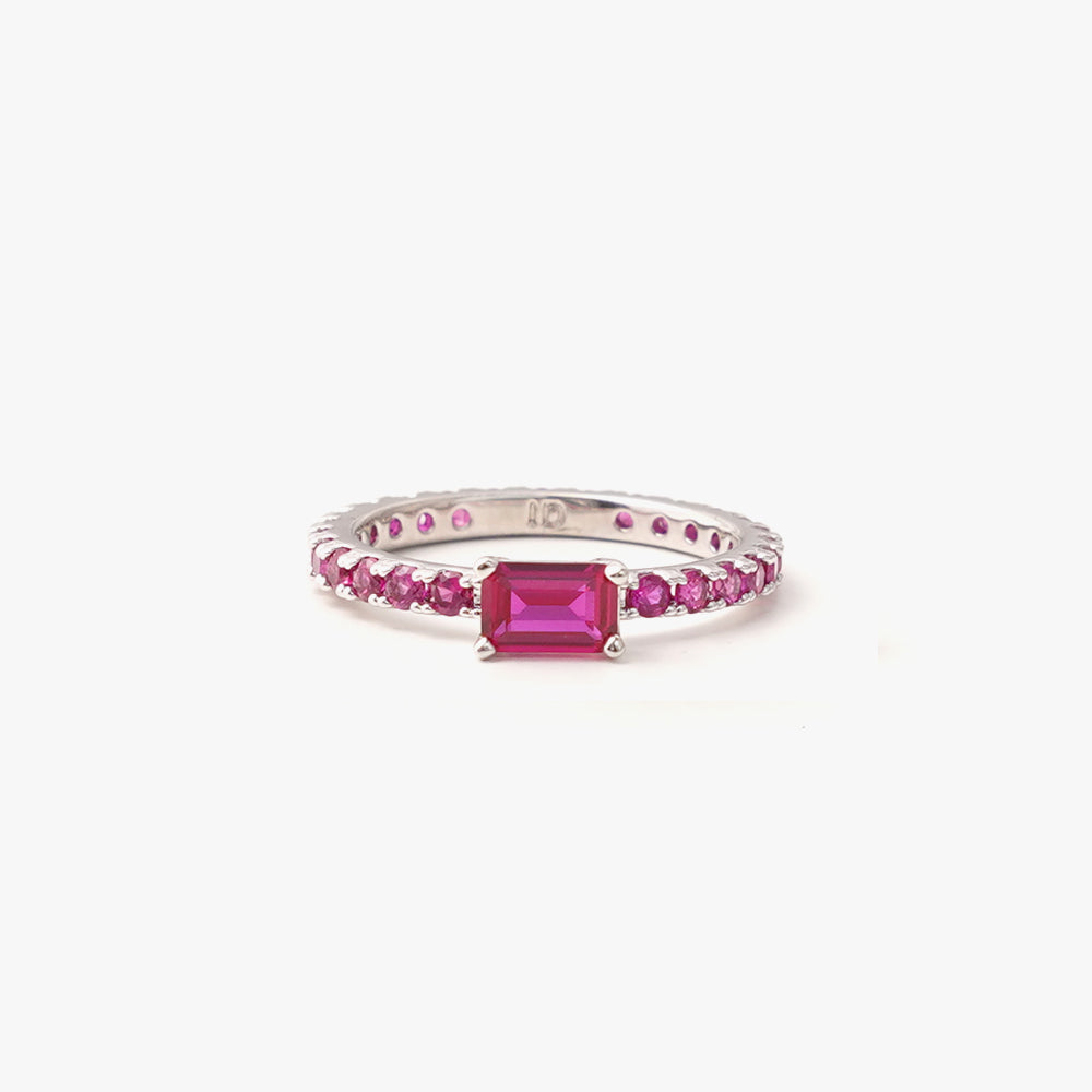 Ultra slim ring pink silver