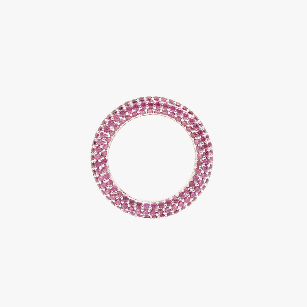 Colorful ring pink silver