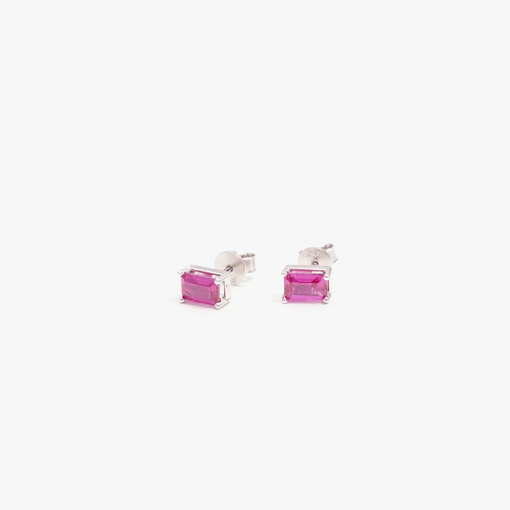 Colorful studs pink silver