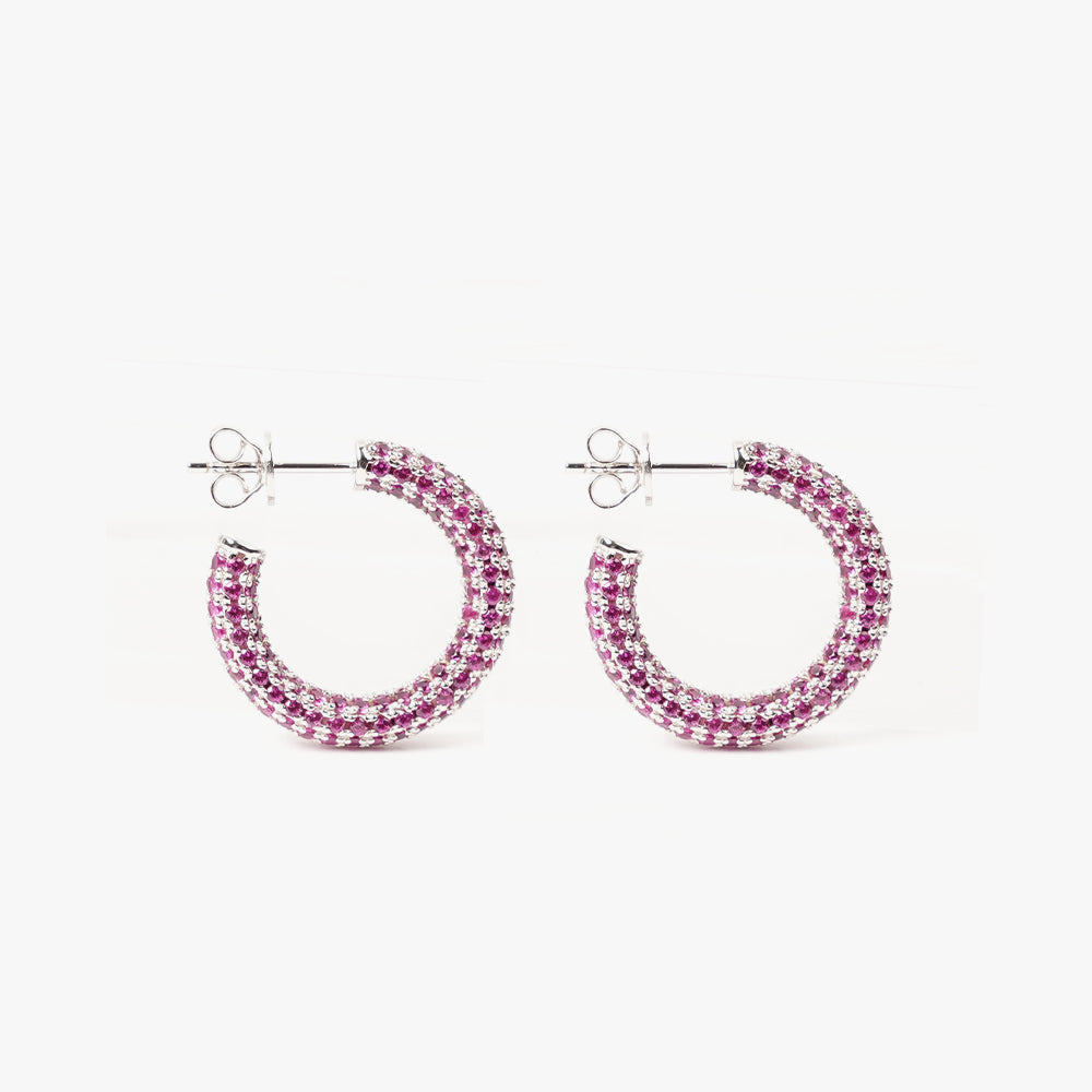Colorful hoop pink silver