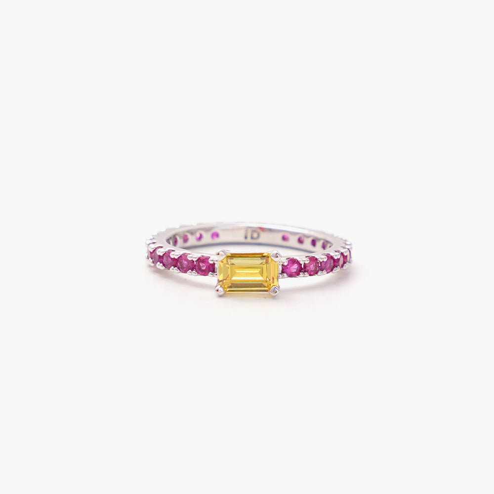 Ultra slim ring yellow pink silver