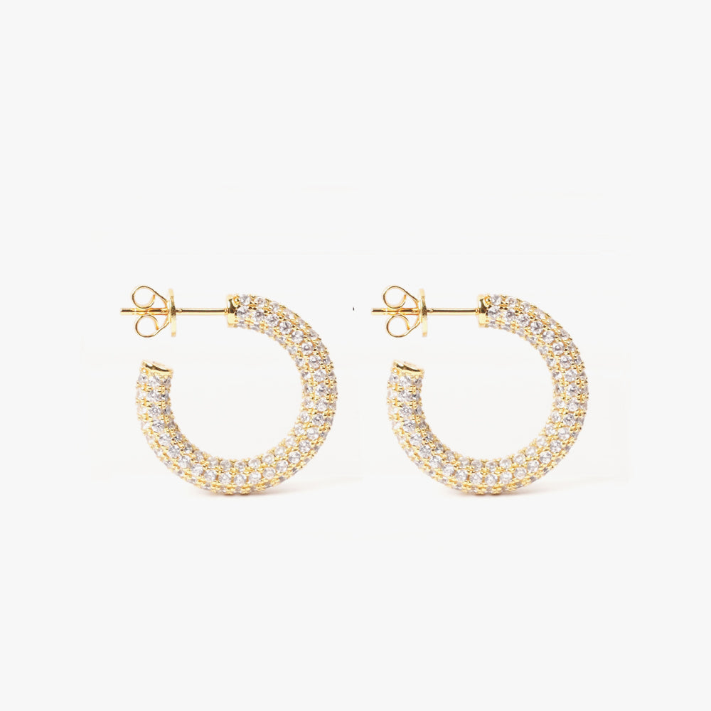 Colorful hoop white gold