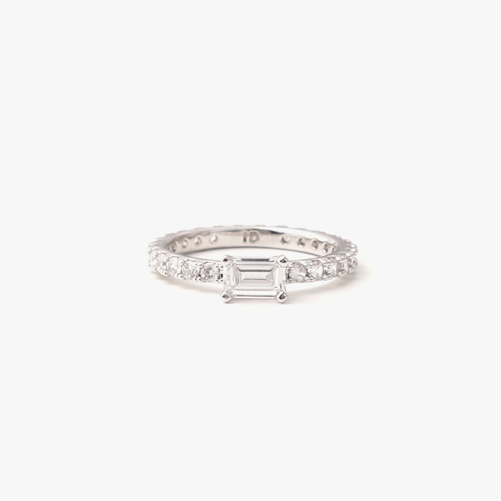 Ultra slim ring white silver
